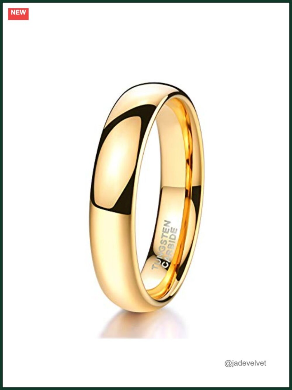 Tungsten Carbide Wedding Band Ring 4mm Classic Dome High Polish